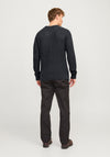 Jack & Jones Crew Neck Knit Jumper, Dark Grey