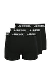 JJ Rebel by Jack & Jones 3 Pack Trunks, Black