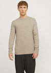 Jack & Jones Lambswool Knit Sweater, Oatmeal