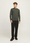 Jack & Jones Merino Knit Crew Neck Sweater, Peat Green