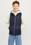 Jack & Jones Boy Sprint Puffer Hooded Bodywarmer, Navy Blazer