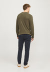 Jack & Jones William Long Sleeve Knit Polo Shirt, Peat Green