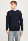 Jack & Jones Cable Knit Jumper, Navy