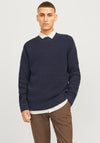 Jack & Jones Waffle Knit Jumper, Navy