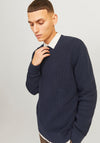 Jack & Jones Waffle Knit Jumper, Navy