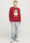 Jack & Jones Jolly Christmas Sweatshirt, Scarlet