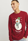 Jack & Jones Jolly Christmas Sweatshirt, Scarlet