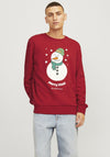 Jack & Jones Jolly Christmas Sweatshirt, Scarlet