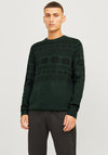 Jack & Jones Christmas Gabriel Knit Crew Neck Sweater, Green