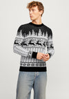 Jack & Jones Christmas Gabriel Knit Crew Neck Sweater, Navy