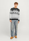 Jack & Jones Christmas Gabriel Knit Crew Neck Sweater, Navy