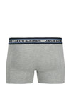 Jack & Jones Oliver 3 Pack Cotton Stretch Trunks, Grey Multi