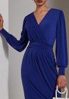 Jolie Moi Kinslee Pegged Knee Length Dress, Royal Blue