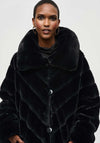 Joseph Ribkoff Oversized Faux Fur Mix Coat, Black