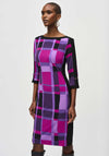 Joseph Ribkoff Geometric Panel Dress, Purple & Black