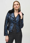 Joseph Ribkoff Shimmer Suede Jacket, Dark Blue