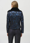 Joseph Ribkoff Shimmer Suede Jacket, Dark Blue