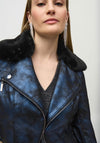 Joseph Ribkoff Shimmer Suede Jacket, Dark Blue