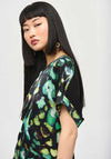 Joseph Ribkoff Printed Front Top, Black & Green