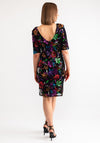 Joseph Ribkoff Sequin Flower Mesh Overlay Dress, Black