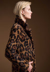 Joseph Ribkoff Leopard Knit Coat, Brown