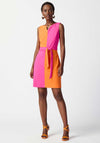 Joseph Ribkoff Colour Block A-line Belted Dress, Pink and Orange