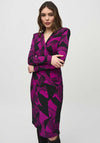 Joseph Ribkoff Printed Ruched Wrap Dress, Purple