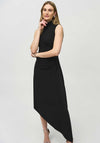 Joseph Ribkoff Ruched Asymmetrical Midi Dress, Black