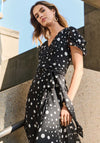 Joseph Ribkoff Polka Dot Chiffon Wrap Dress, Black