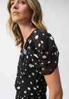 Joseph Ribkoff Polka Dot Chiffon Wrap Dress, Black