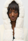 Joseph Ribkoff Faux Fur Hooded Coat, Cream