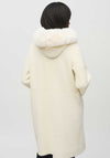 Joseph Ribkoff Faux Fur Hooded Coat, Cream