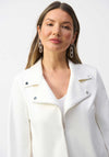 Joseph Ribkoff Faux Suede Biker Jacket, White