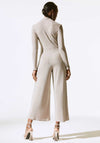 Joseph Ribkoff Glitter Wrap Wide Leg Jumpsuit, White Gold