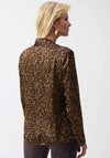 Joseph Ribkoff Satin V Neck Top, Leopard