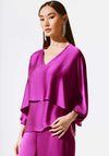 Joseph Ribkoff Layered Satin V Neck Top, Purple