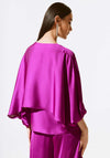 Joseph Ribkoff Layered Satin V Neck Top, Purple