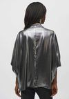 Joseph Ribkoff Metallic Wrap Top, Silver