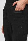 Joseph Ribkoff Sequin Textured Wide Leg Trousers, Black