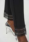 Joseph Ribkoff Slim Leg Embellished Lace Trim Trousers, Black