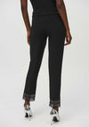 Joseph Ribkoff Slim Leg Embellished Lace Trim Trousers, Black