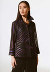 Joseph Ribkoff Striped Mesh Jacket, Black & Purple