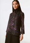 Joseph Ribkoff Striped Mesh Jacket, Black & Purple