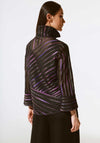 Joseph Ribkoff Striped Mesh Jacket, Black & Purple