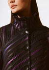 Joseph Ribkoff Striped Mesh Jacket, Black & Purple