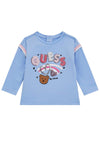 Guess Baby Girl Be Brave Long Sleeve Top, Blue