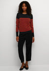 Kaffe Striped Sweater, Black & Red