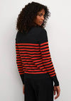 Kaffe Striped Sweater, Black & Red