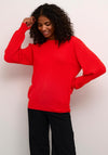 Kaffe Ribbed Balloon Sleeve Sweater, Red