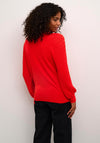 Kaffe Ribbed Balloon Sleeve Sweater, Red